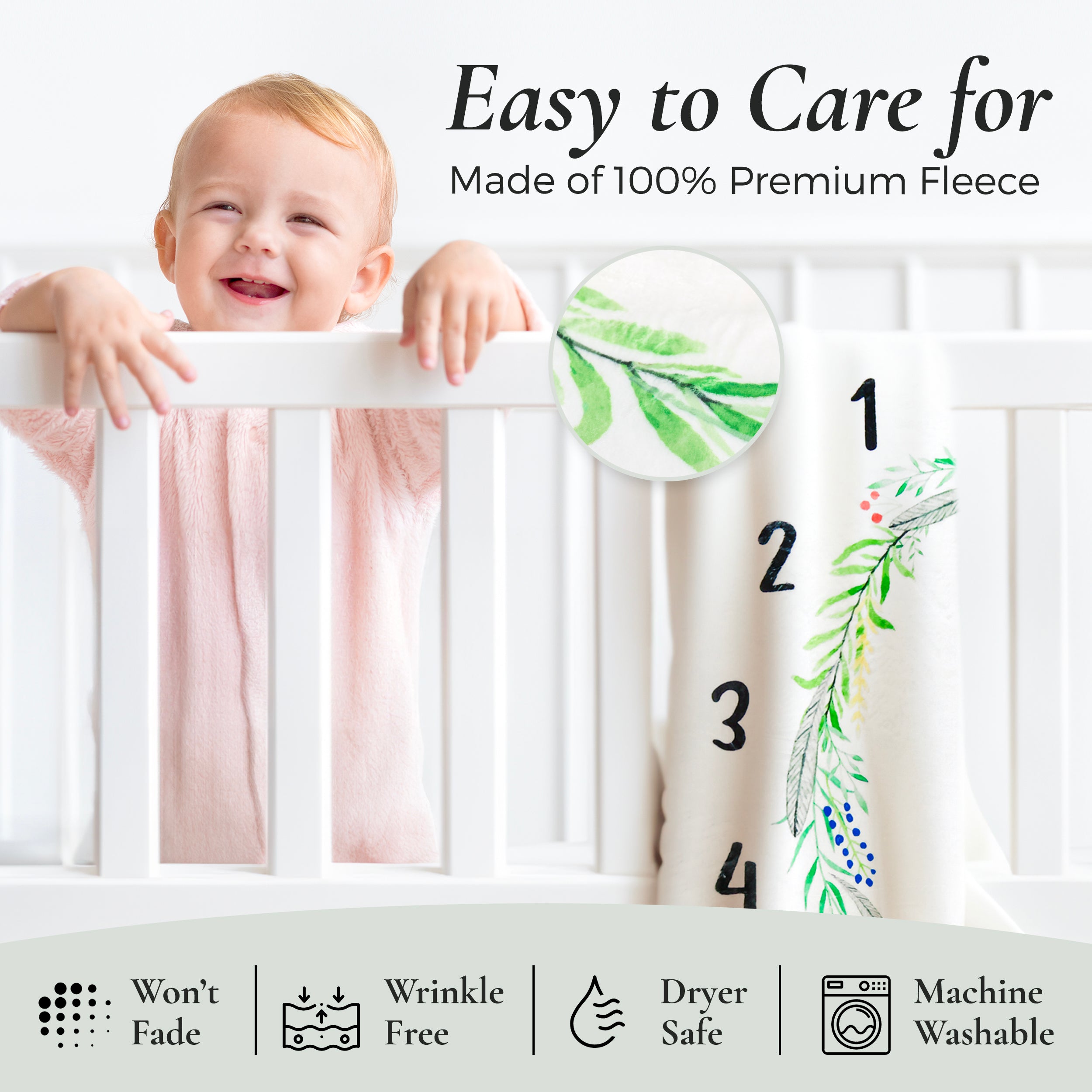 Monthly Baby Milestone Blanket and Milestone Card Set