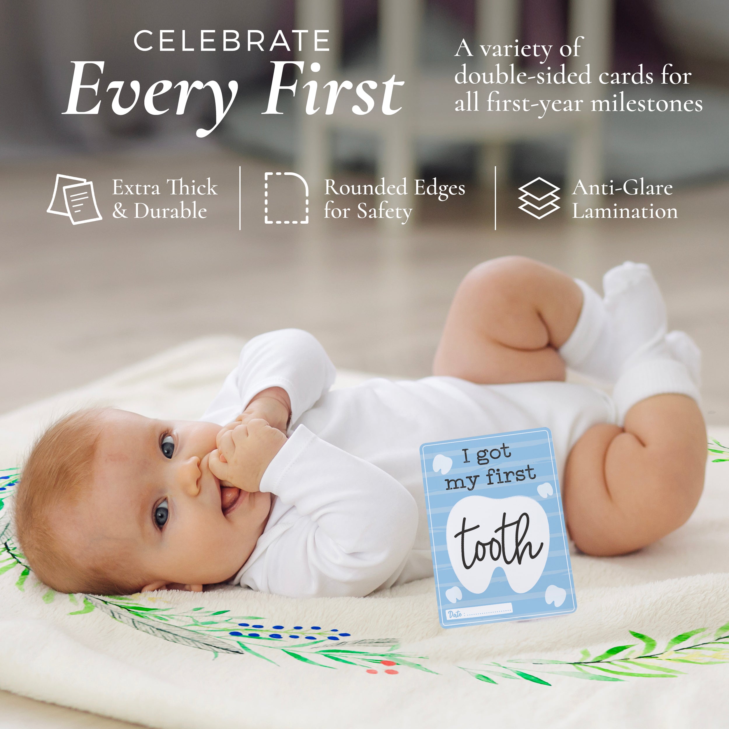 Baby milestone discount cards and blanket