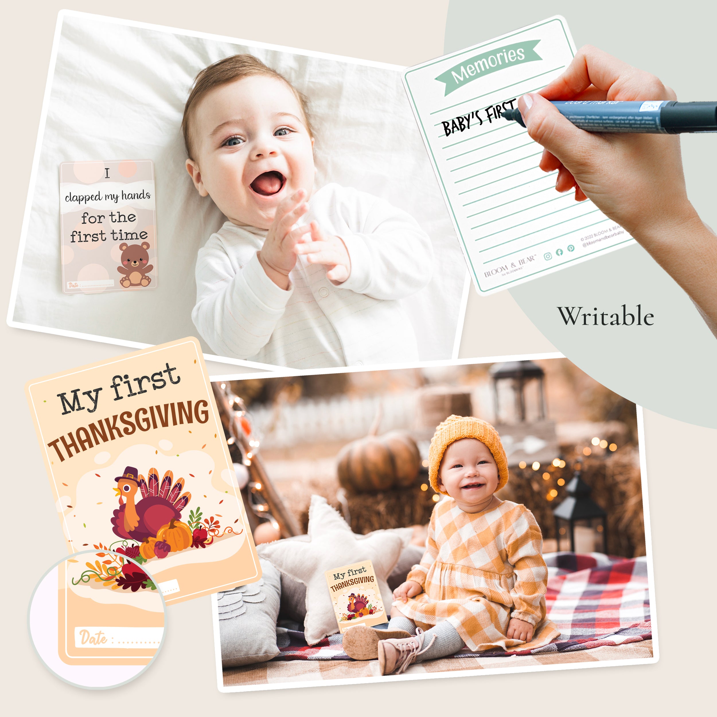 Monthly Baby Milestone Blanket and Milestone Card Set