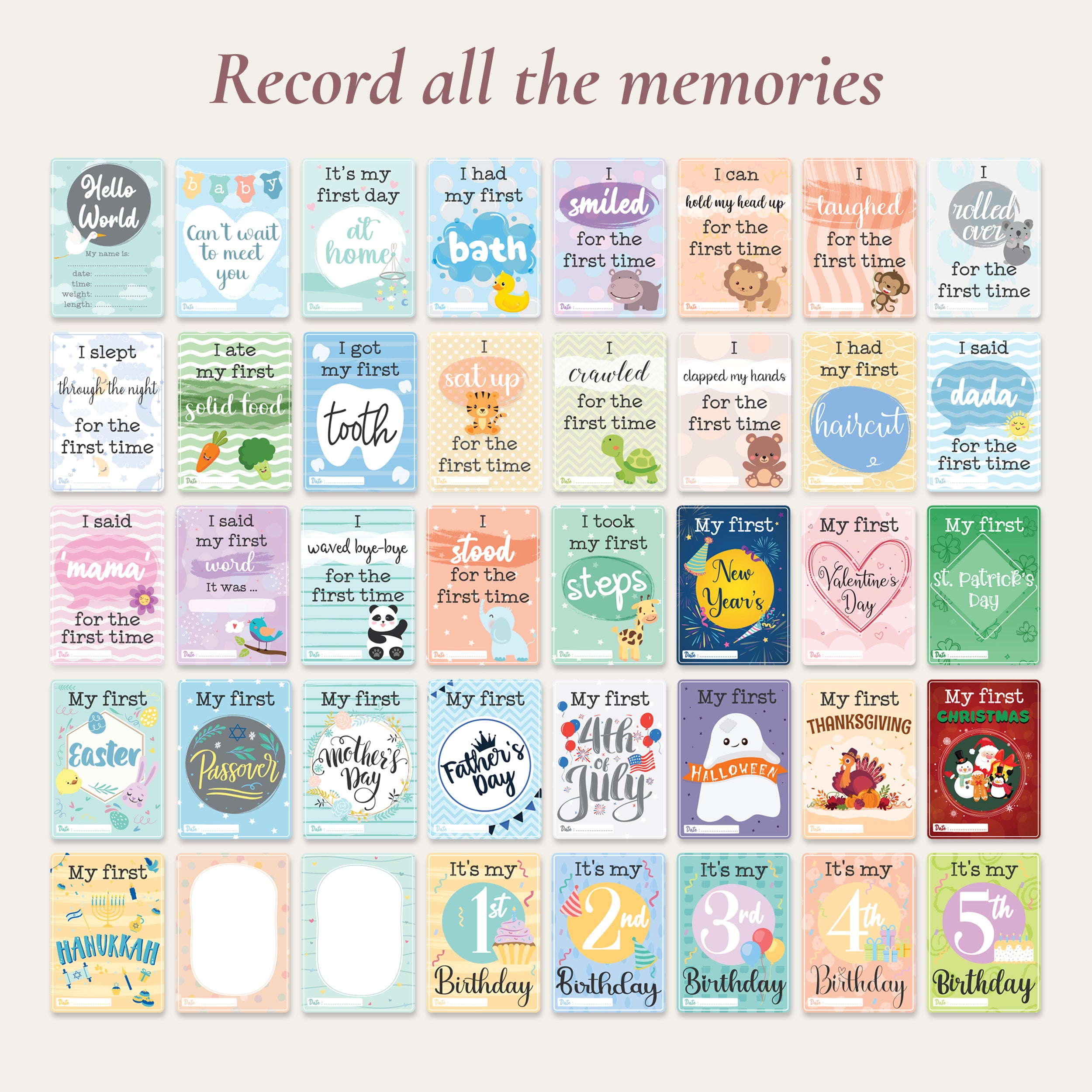 Monthly Baby Milestone Blanket and Milestone Card Set